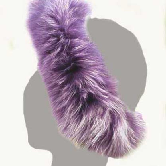 FOX FUR HEAD BAND, TAG ON NEW, PURPLE, ADJUSTABLE SIZE, GENUINE FOX SOFT AND - Picture 4 of 4